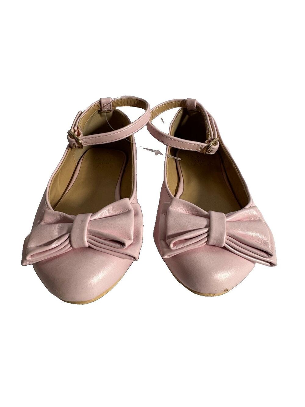 Janie and Jack Girls Pink Bow Ballet Flats Mary Jane Shoes Size 7